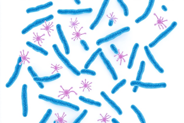 Photo bifidobacterium illustration on white background