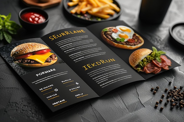 Bifold brochure for brunch restaurant