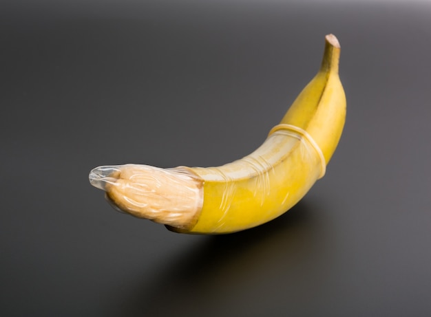 Big banana with condom