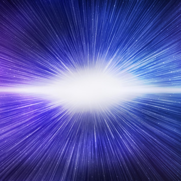 Big bang effect on bright blue galaxy sky square background