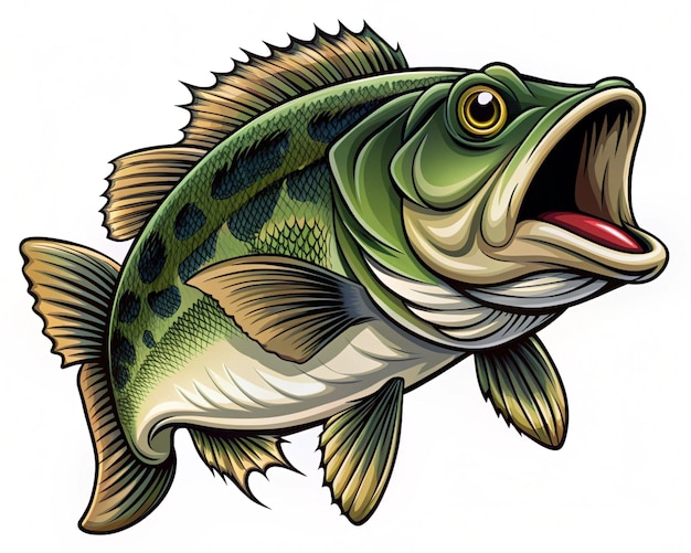 big bass fish vector cartoon for tshirt big bass