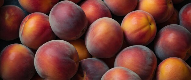 big beautiful pink peaches fresh ripe peaches as background