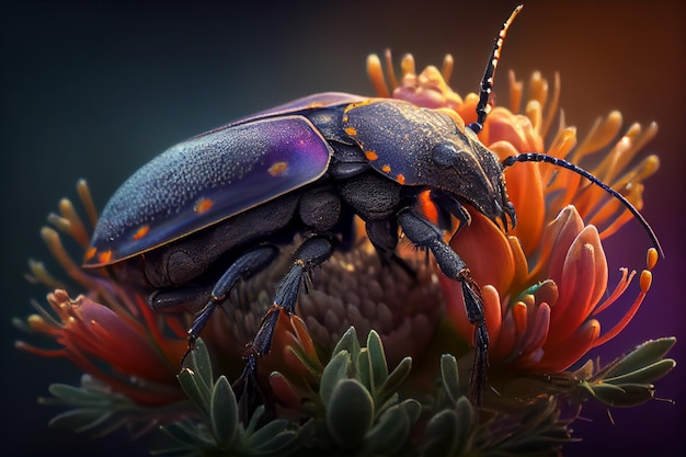 Big beetles and fresh flowers