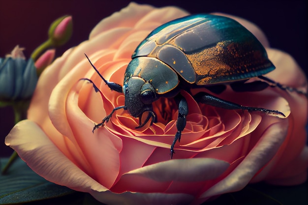 Big beetles and fresh flowers