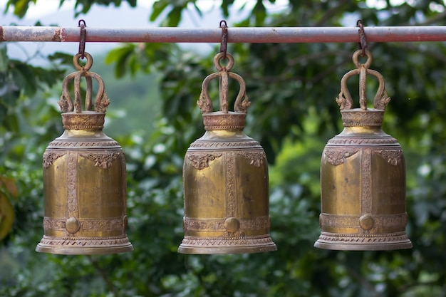 Big bell tower hanging outside