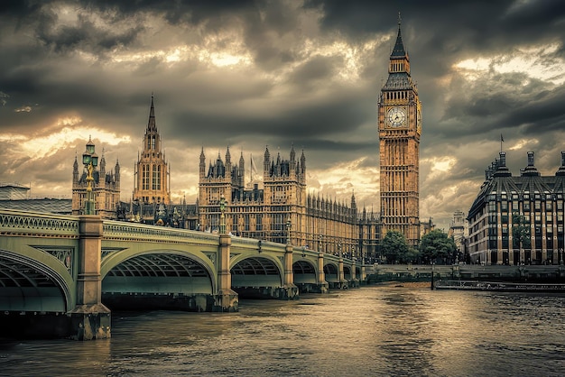 Big Ben and the Houses of Parliament A Dramatic London Sky