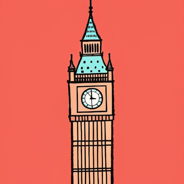 Big Ben in London UK cut out and isolated