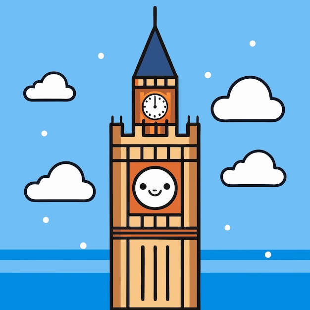 Big Ben in London UK cut out and isolated