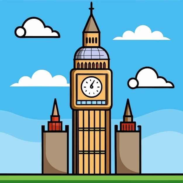 Photo big ben in london uk cut out and isolated