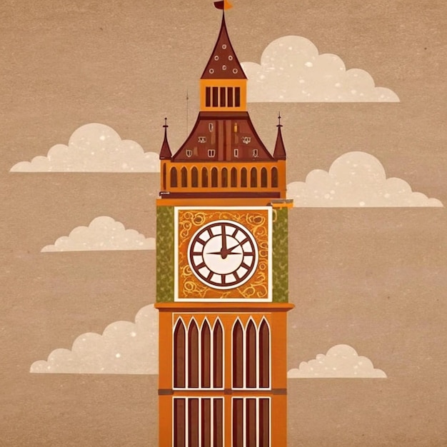 Big Ben in London UK cut out and isolated