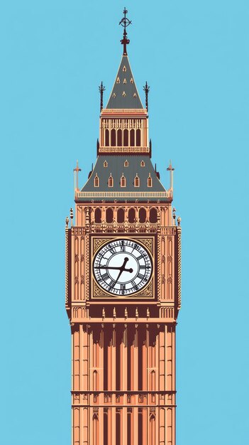 Big Ben A Minimalist Masterpiece The Iconic London Clock Tower in Stunning Detail