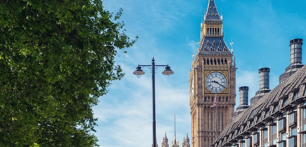 Big Ben summer view in London UK