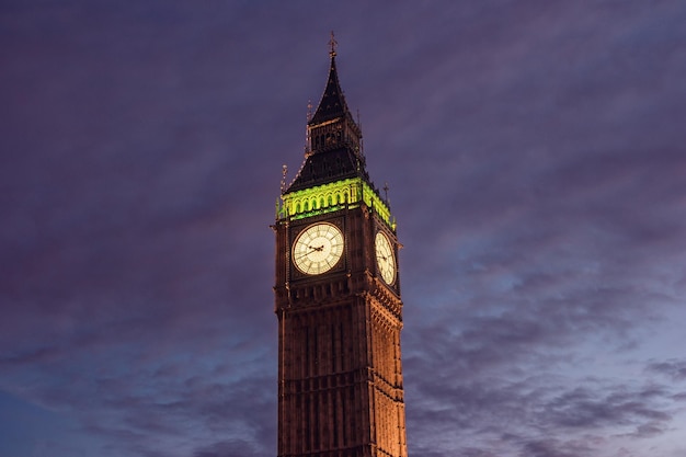 Big Ben at sunset in London United Kingdom