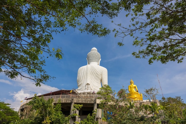 Big Buddha white statue. Big Buddha Phuket is the one of landmarks on Phuket Thailand.