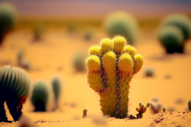 Big cactus in the desert Generative AI