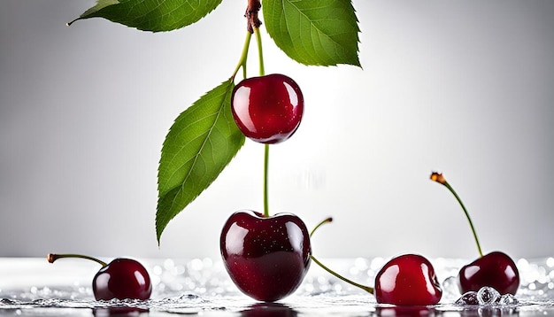 Big cherry on white background