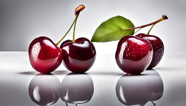 Big cherry on white background