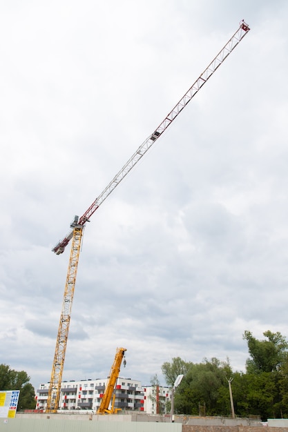 Big crane on construction site