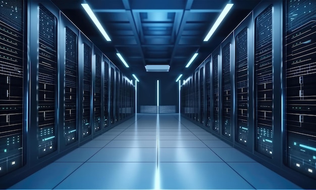 Big data center technology with servers for the digitization of information Generative AI