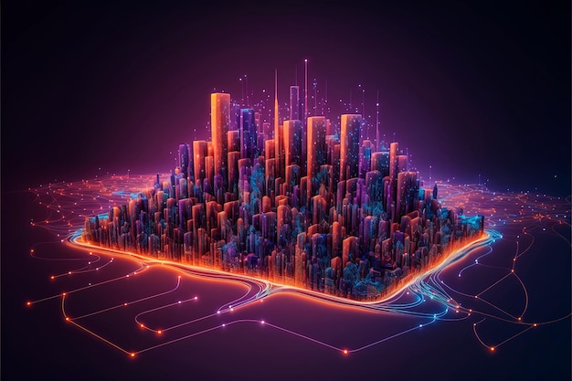 Big data connection technology concept Smart city