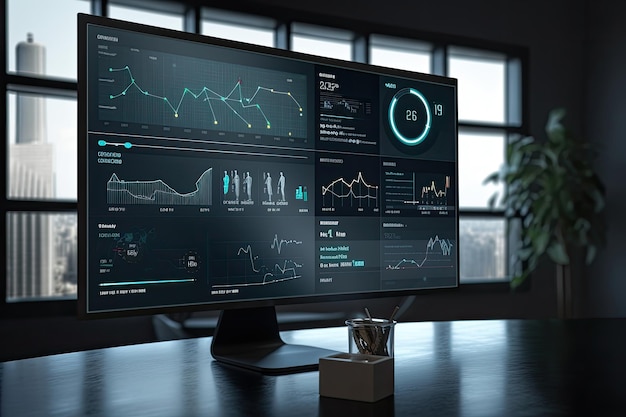 Big datat analysis Infographic on the screen Generative AI