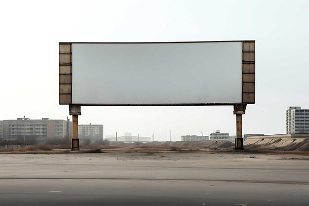 A Big Empty Billboard Mockup in a parking Lot