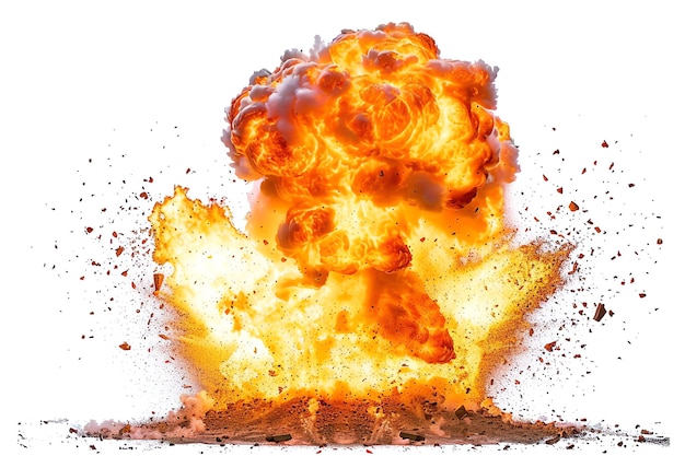 big explosion on white background AI generated