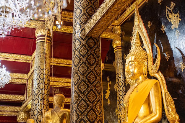 big golden buddha image in temple