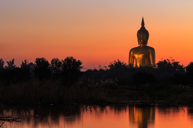 Big golden buddha statue in Thailand