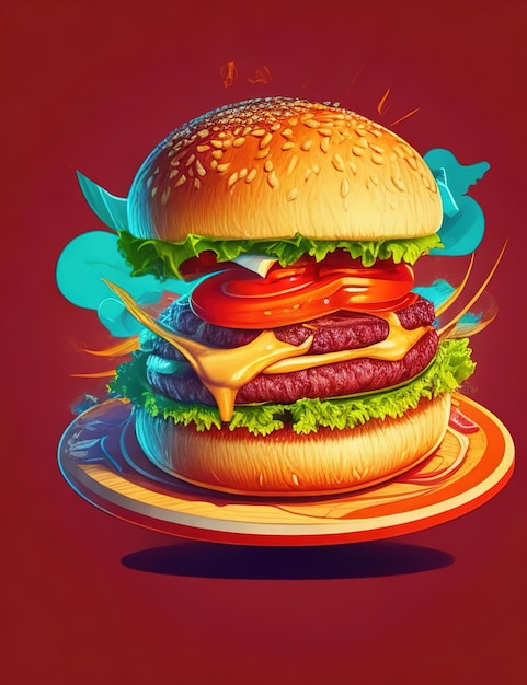 Big juicy hamburger