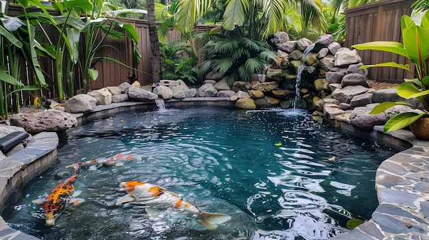 Big koi fish in the pool Generate Ai