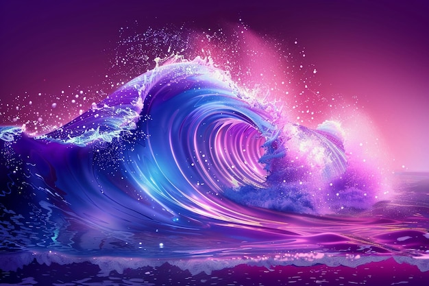 big neon wave background