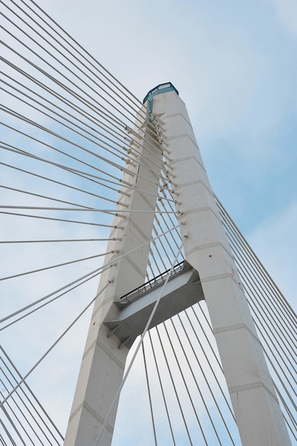 Big Obukhovsky bridge (cable-stayed) over the Neva river, Saint-Petersburg, Russia