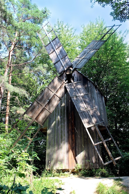 Big old mill standing in the forest