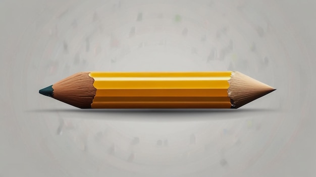 Photo a big pencil logo design on white background pencil on white paper happy back to school pencil