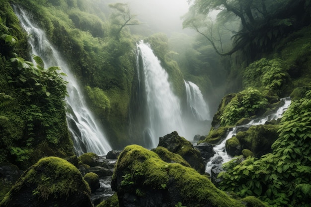 Big picture of natural scenery of mountains and rivers and waterfalls