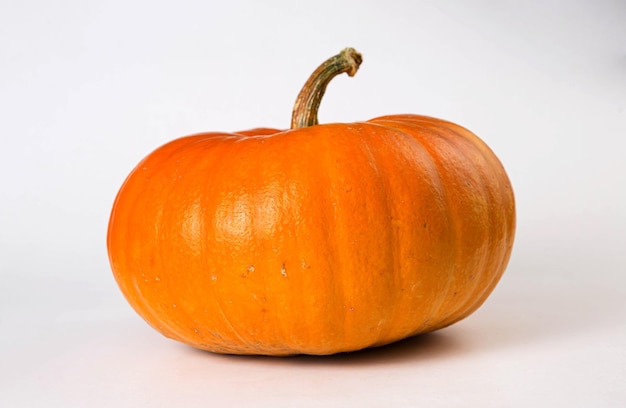 Big pumpkin on white background Fresh and orange