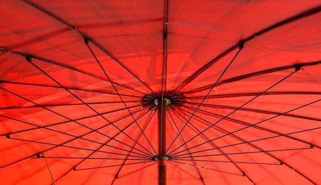 a big red umbrella