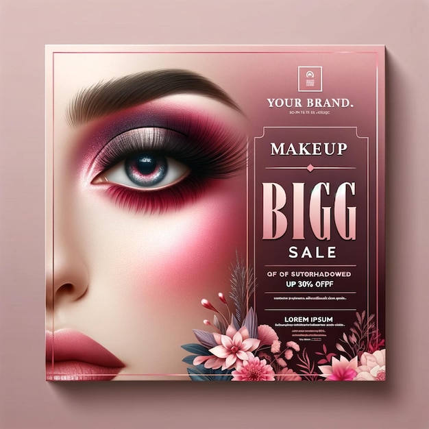 Big sale Beauty center makeup salon banner and post for social media template design