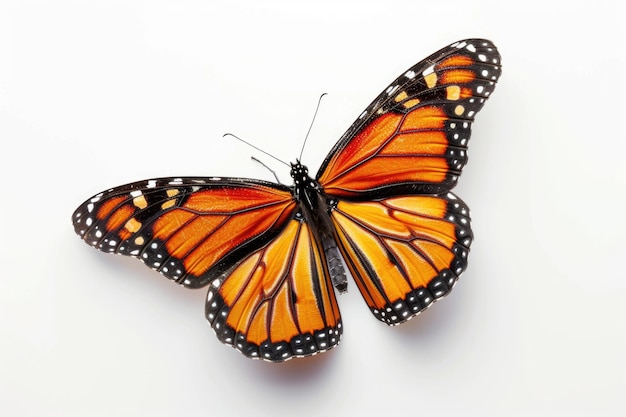 Big set Monarch Butterfly isolated on white background