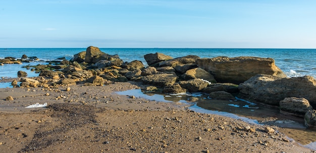 Big stones on the edge of the Black Sea