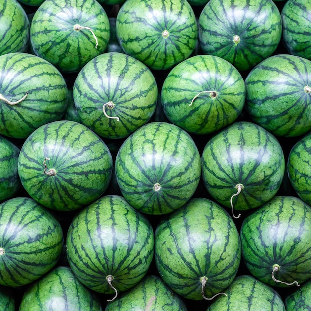 Big sweet green watermelons background