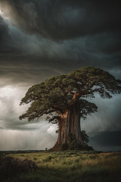 Big tree and storm