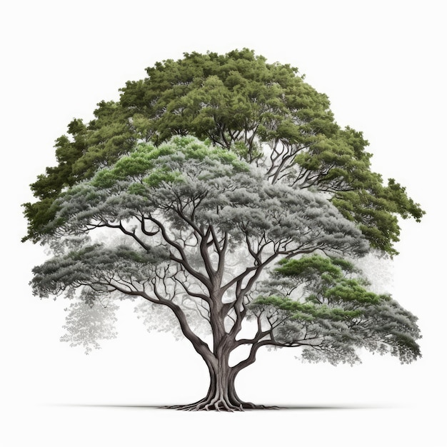 Big tree on white background Made by AIArtificial intelligence