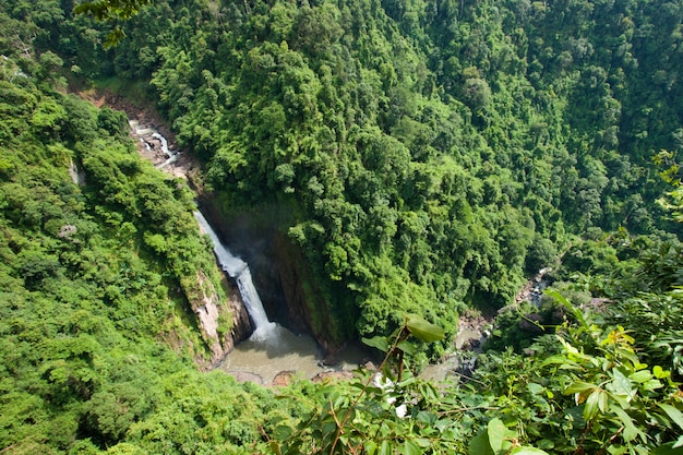 Big waterfall in rainforest, Thailand