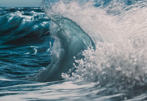 Big wave breaking on the shore