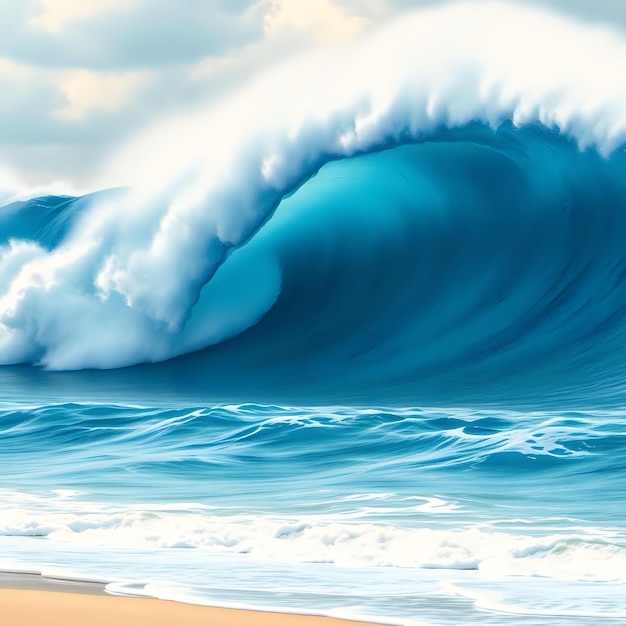 Big Wave in the Ocean Seaside Landscape