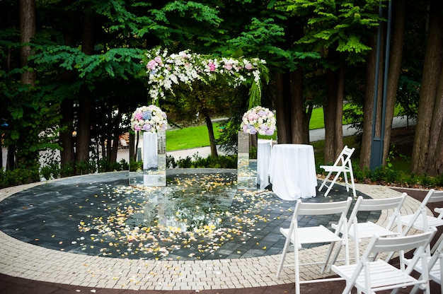 Big wedding celebration arch