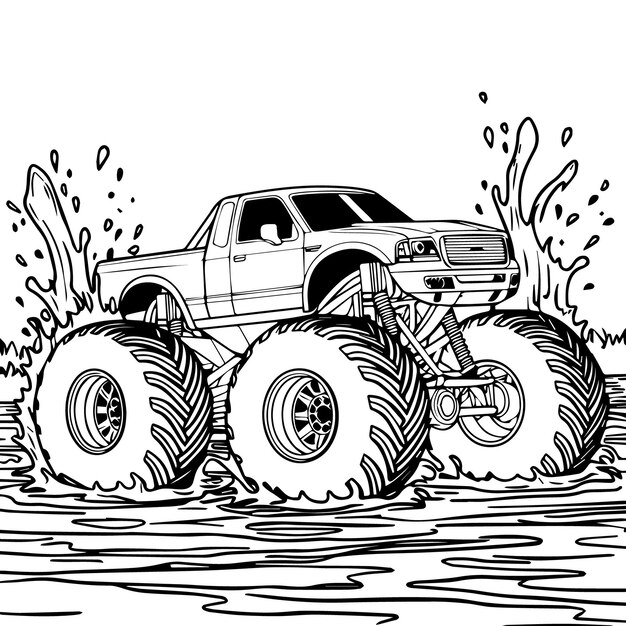 Photo big wheels big fun monster truck coloring book