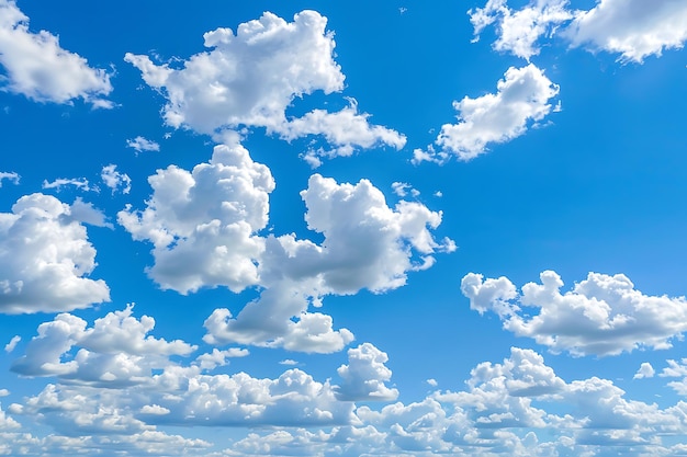 Big white clouds and the blue sky on sunny day and good weather and no rain in summer season